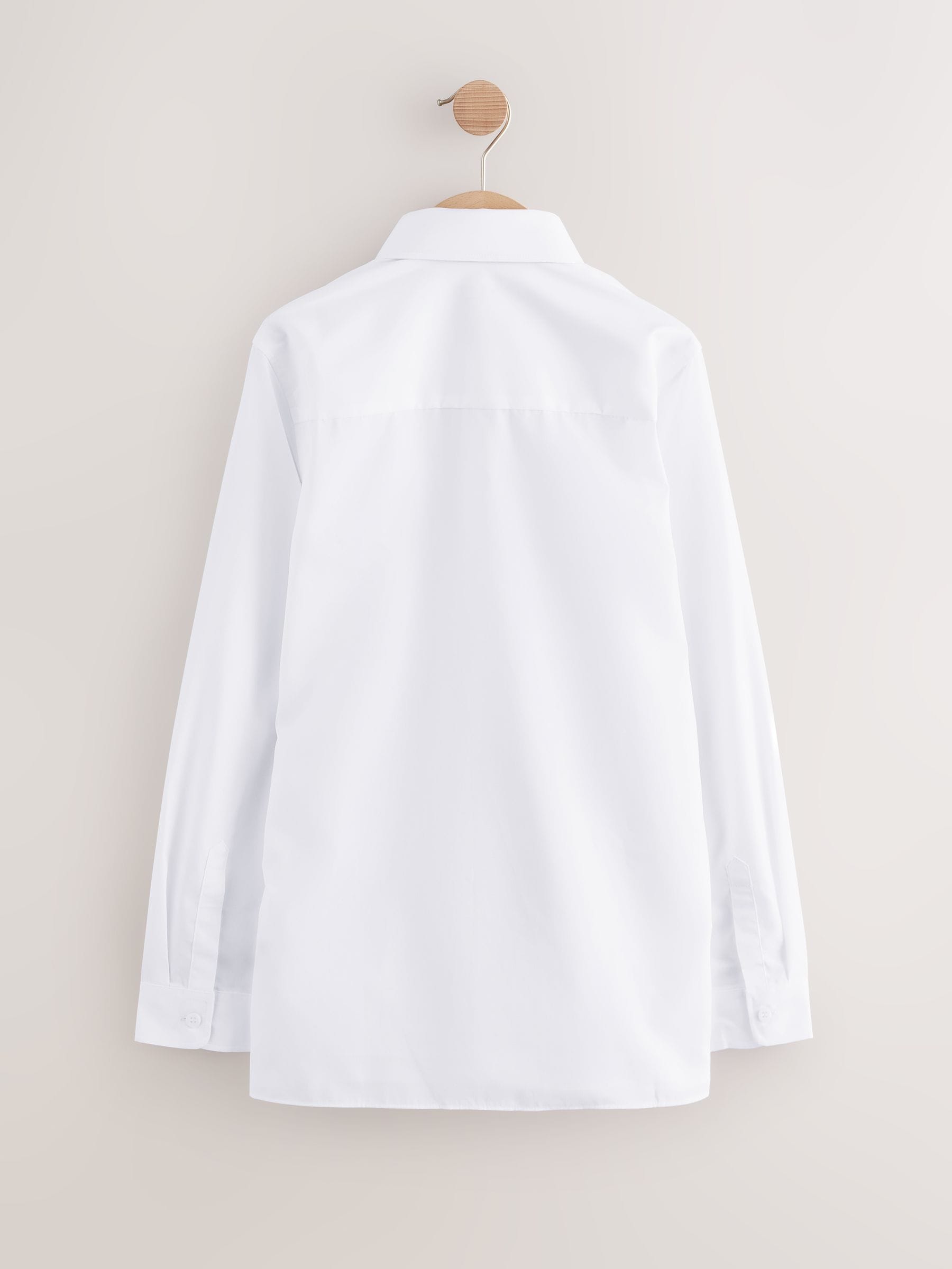 Buy White Regular Fit Extra Long Sleeve School Shirt (10
