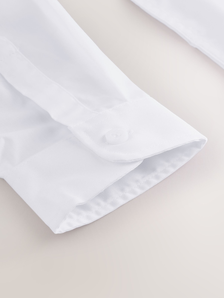 White Regular Fit Extra Long Sleeve School Shirt (10-17yrs) - Image 6 of 6