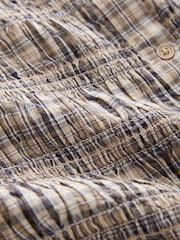 Neutral Check Sleeveless Button Down Smock Top - Image 2 of 3