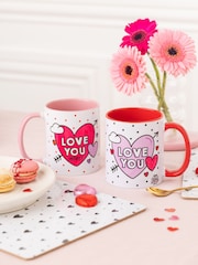 Sam Jayne Design Set of 2 Red Love You Mug - Image 1 of 3