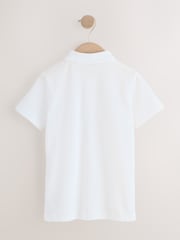 White Slim Fit Cotton School Short Sleeve Shirts 5 Pack (3-16yrs) - Image 7 of 11