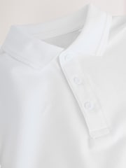 White Slim Fit Cotton School Short Sleeve Shirts 5 Pack (3-16yrs) - Image 8 of 11