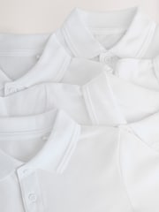 White Slim Fit Cotton School Short Sleeve Shirts 5 Pack (3-16yrs) - Image 9 of 11