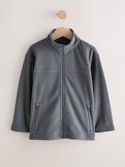 Grau - Fleecejacke mit Reißverschluss und Taschen (3 bis 16 Jahre) - Bild 4 von 8