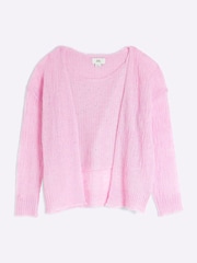 River Island Pink Girls 2 in 1 Diamante Cami Top Cardigan Set - Image 2 of 4