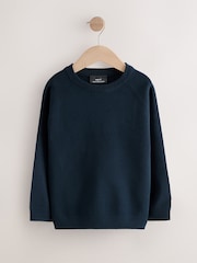 Navy Knitted Crew Neck School Jumper (3-16yrs) - Image 4 of 7