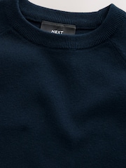Navy Knitted Crew Neck School Jumper (3-16yrs) - Image 6 of 7