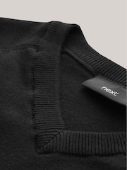 Schwarz - Knitted V-Neck Jumper (3-16yrs) - Bild 3 von 5