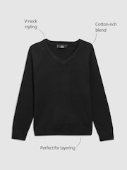 Schwarz - Knitted V-Neck Jumper (3-16yrs) - Bild 5 von 5