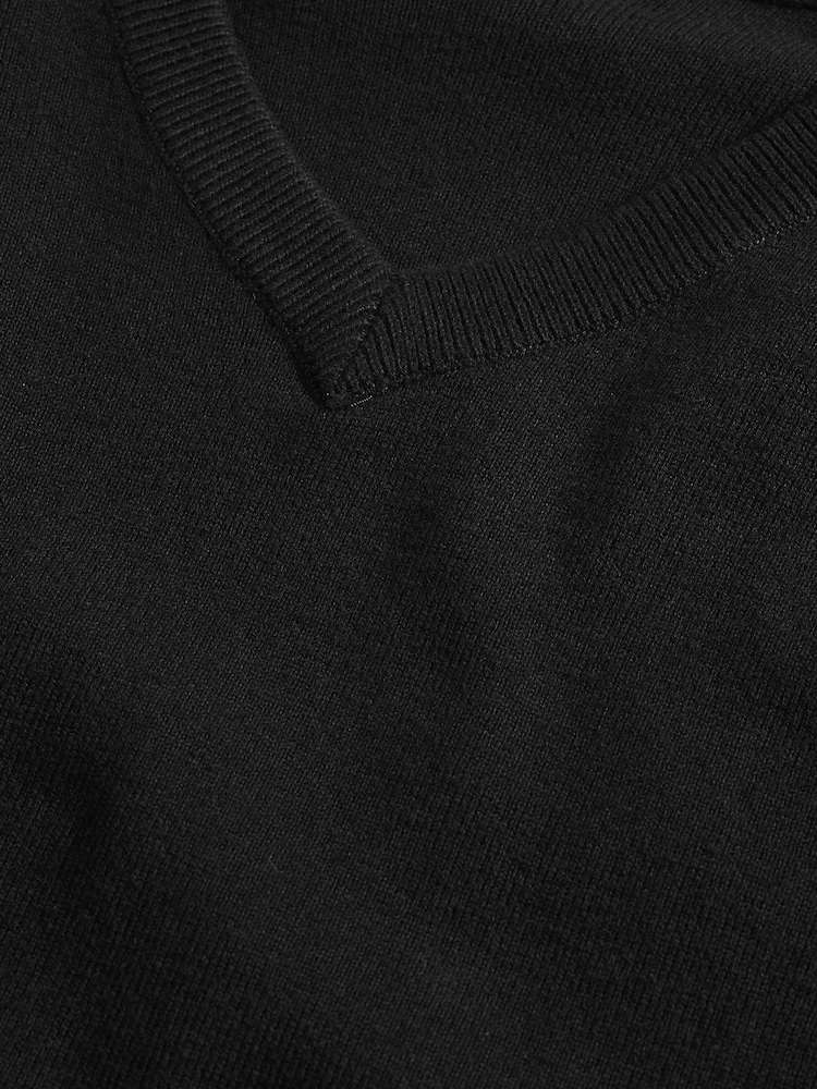 Black 2 Pack Knitted V-Neck School Jumper (3-16yrs) - Image 7 of 7 Black 2 Pack Knitted V-Neck School Jumper (3-16yrs) - Image 7 of 7
