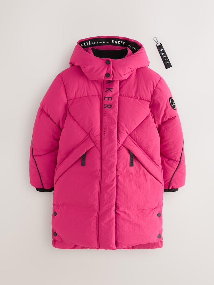 Baker by Ted Baker Girls Shower Resistant Longline Padded Coat - Image 1 of 9