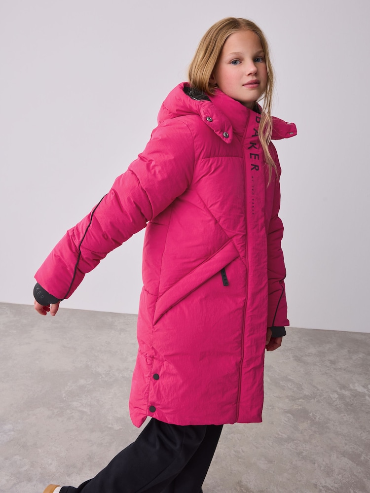 Baker by Ted Baker Girls Shower Resistant Longline Padded Coat - Image 1 of 17 Baker by Ted Baker Girls Shower Resistant Longline Padded Coat - Image 1 of 17