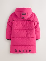 Baker by Ted Baker Girls Shower Resistant Longline Padded Coat - Image 2 of 9