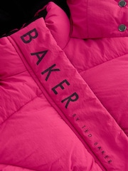 Baker by Ted Baker Girls Shower Resistant Longline Padded Coat - Image 5 of 9