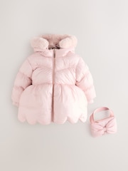 Baker by Ted Baker Shower Resistant Scallop Padded Coat With Detachable Bag - Image 1 of 7