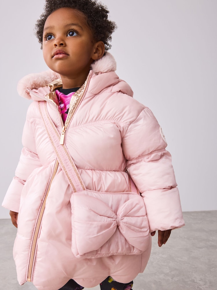 Pink - Baker by Ted Baker Shower Resistant Scallop Padded Coat With Detachable Bag - Bild 2 von 13 Pink - Baker by Ted Baker Shower Resistant Scallop Padded Coat With Detachable Bag - Bild 2 von 13