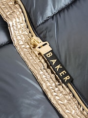Baker by Ted Baker Navy Shower Resistant Pearl Belted Padded Coat - Bild 14 von 18