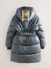 Baker by Ted Baker Navy Shower Resistant Pearl Belted Padded Coat - Bild 2 von 18