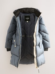 Baker by Ted Baker Navy Shower Resistant Pearl Belted Padded Coat - Bild 3 von 18
