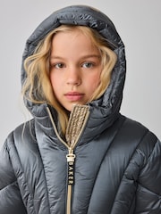 Baker by Ted Baker Navy Shower Resistant Pearl Belted Padded Coat - Bild 4 von 18