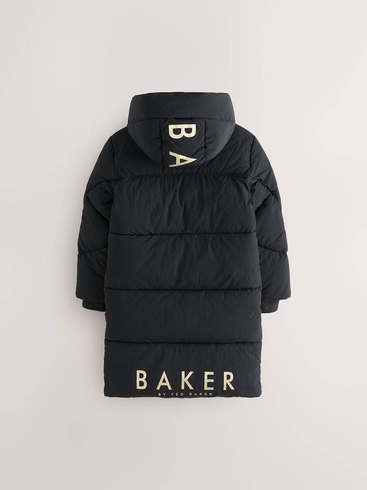 Schwarz - Baker by Ted Baker Girls Shower Resistant Longline Padded Coat - Bild 1 von 15