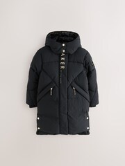 Schwarz - Baker by Ted Baker Girls Shower Resistant Longline Padded Coat - Bild 10 von 15