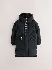 Schwarz - Baker by Ted Baker Girls Shower Resistant Longline Padded Coat - Bild 2 von 15