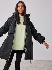 Schwarz - Baker by Ted Baker Shower Resistant Pleated Raincoat - Bild 4 von 17