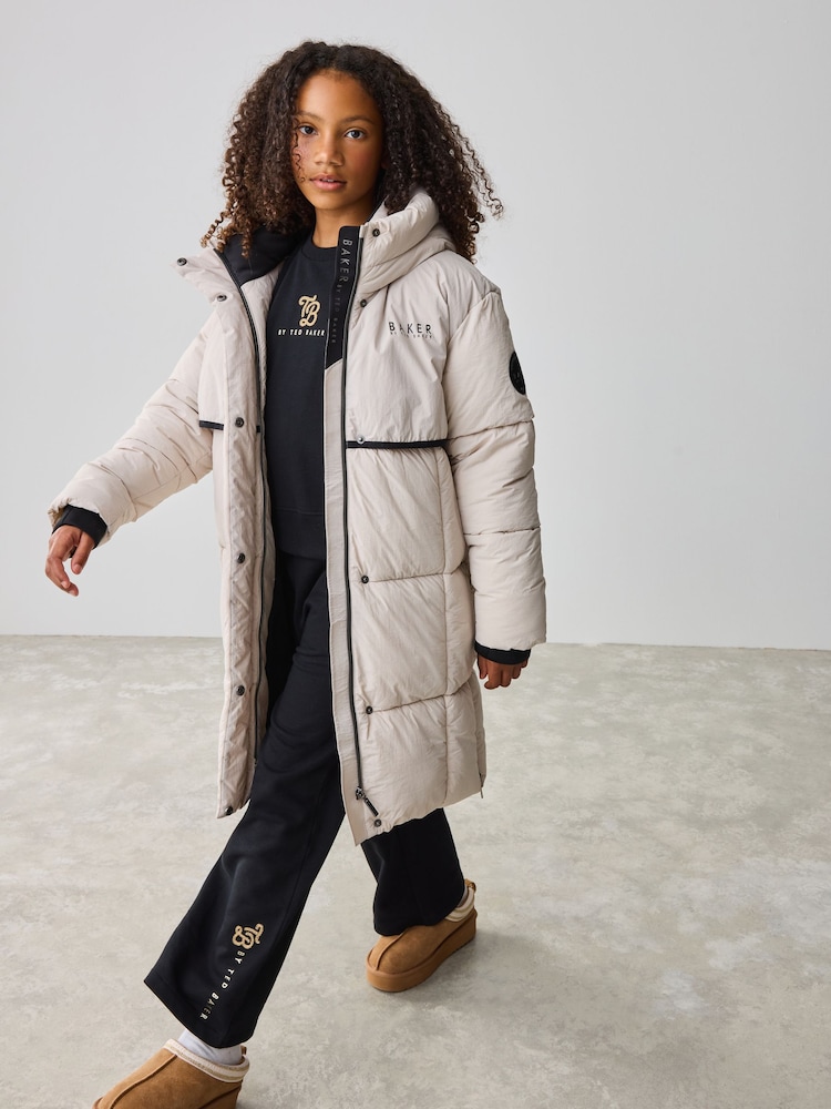 Baker by Ted Baker Girls Shower Resistant Longline Padded Coat - Image 1 of 19