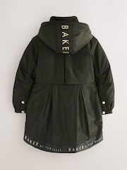 Khakifarben/Grün - Baker by Ted Baker Shower Resistant Branded Hem Raincoat - Bild 11 von 16