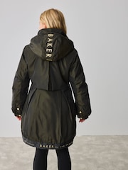 Khakifarben/Grün - Baker by Ted Baker Shower Resistant Branded Hem Raincoat - Bild 2 von 16
