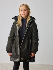 Khakifarben/Grün - Baker by Ted Baker Shower Resistant Branded Hem Raincoat - Bild 3 von 16