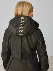 Khakifarben/Grün - Baker by Ted Baker Shower Resistant Branded Hem Raincoat - Bild 6 von 16