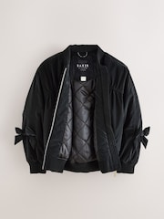 Baker by Ted Baker Shower Resistant Bow Bomber Black Jacket - Bild 2 von 6