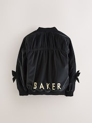 Baker by Ted Baker Shower Resistant Bow Bomber Black Jacket - Bild 3 von 6