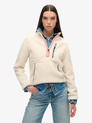 Superdry Cream Outdoor Half Zip Fleece - Image 1 of 3