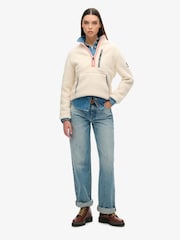 Superdry Cream Outdoor Half Zip Fleece - Image 2 of 3