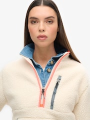 Superdry Cream Outdoor Half Zip Fleece - Image 3 of 3
