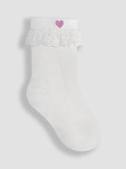 JoJo Maman Bébé Pink Frilly Socks 3 Pack - Image 2 of 5
