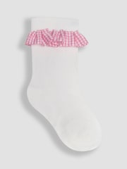 JoJo Maman Bébé Pink Frilly Socks 3 Pack - Image 4 of 5