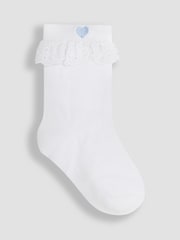 JoJo Maman Bébé Blue Frilly Socks 3 Pack - Image 2 of 6