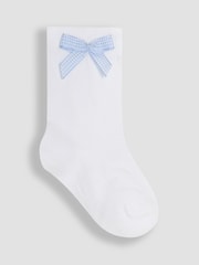 JoJo Maman Bébé Blue Frilly Socks 3 Pack - Image 3 of 6