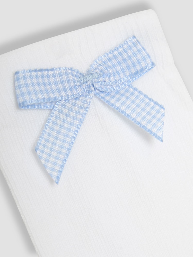 JoJo Maman Bébé Blue Frilly Socks 3 Pack - Image 6 of 6
