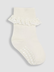 JoJo Maman Bébé Khaki Frilly Socks 3 Pack - Image 3 of 5