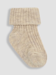 JoJo Maman Bébé Neutral 3-Pack Ribbed Baby Socks - Image 3 of 4