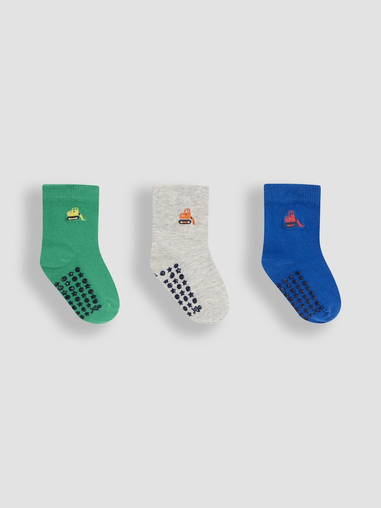 JoJo Maman Bébé Blue Printed Socks 3 Pack - Image 1 of 4