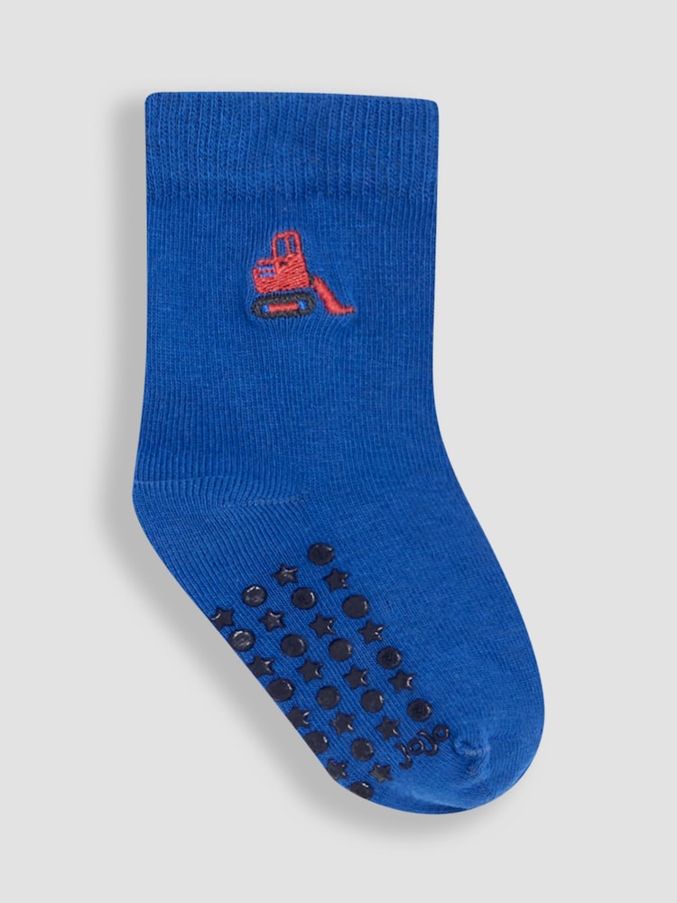 JoJo Maman Bébé Blue Printed Socks 3 Pack - Image 4 of 4