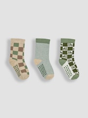 JoJo Maman Bébé Green 3-Pack Tractor Socks - Image 1 of 4