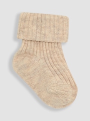 JoJo Maman Bébé Dusky Pink 3-Pack Ribbed Baby Socks - Image 2 of 7