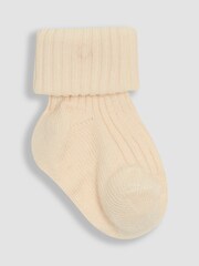 JoJo Maman Bébé Dusky Pink 3-Pack Ribbed Baby Socks - Image 6 of 7